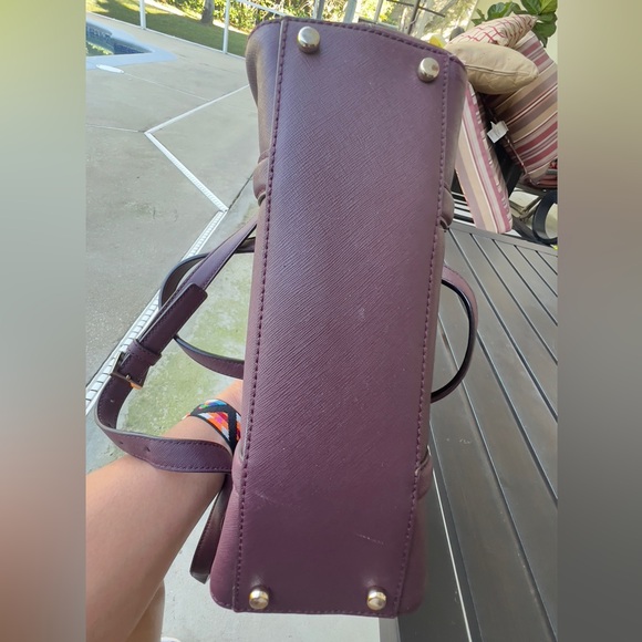 Kate Spade Burgundy Shoulder Cross Body Purse Bag Used Authentic - Picture 6 of 14